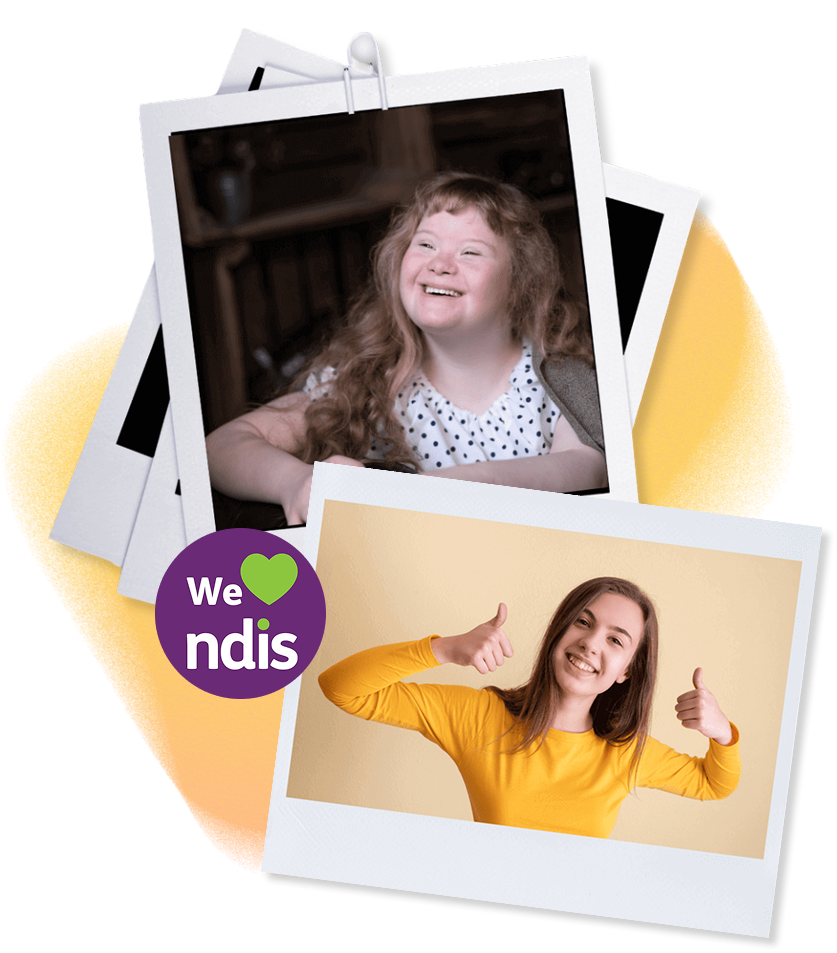 Two photos: Smiling woman, woman with thumbs up